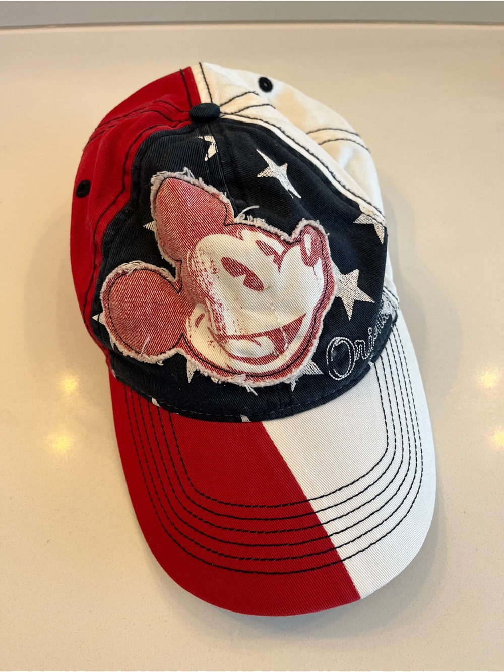 Mickey Mouse Red White Blue Baseball Hat